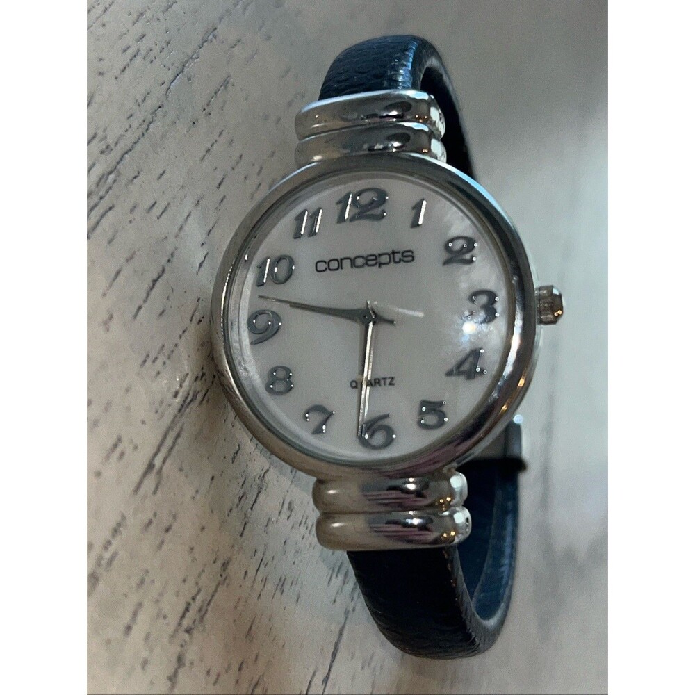 Concepts Women's Quartz Analog Watch #36513 Black Cuff Bangle Band